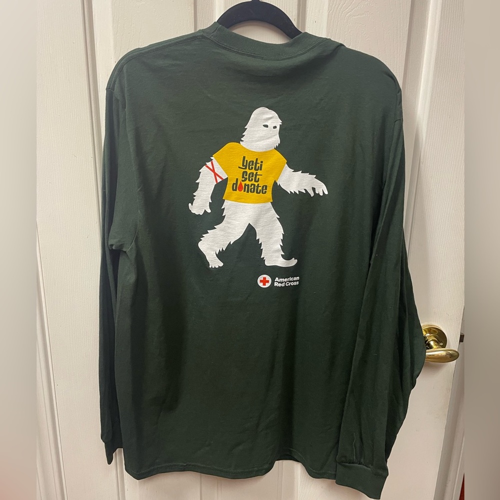 American Red Cross Dark Green Long Sleeve Tee